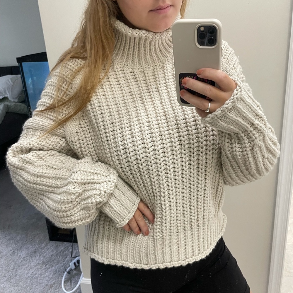 Popular knit conscious sweater from H&M, beige, size US medium, never used